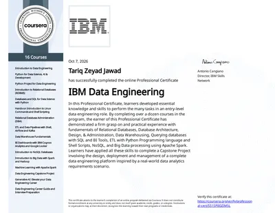 IBM Data Engineering Professional Certificate