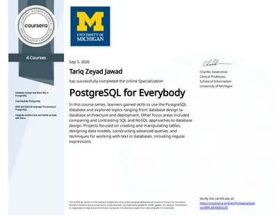 PostgreSQL for Everybody Certificate